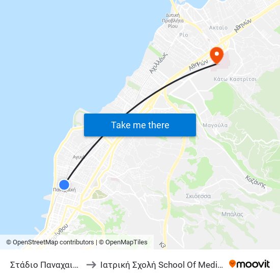 Στάδιο Παναχαικής to Ιατρική Σχολή School Of Medicine map