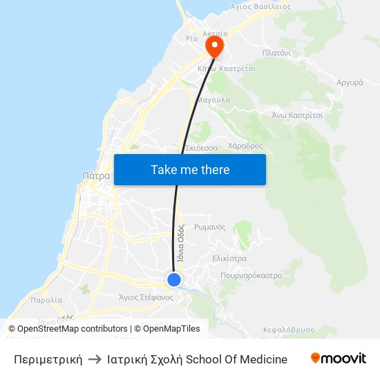 Περιμετρική to Ιατρική Σχολή School Of Medicine map