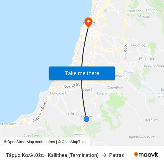 Τέρμα Καλλιθέα - Kallithea (Termination) to Patras map