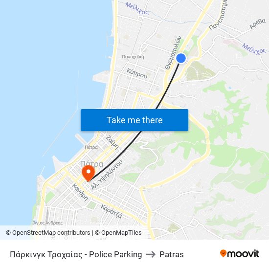 Πάρκινγκ Τροχαίας - Police Parking to Patras map