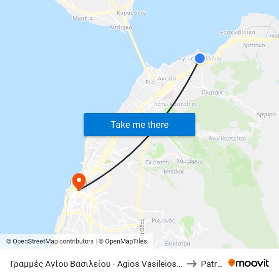 Γραμμές Αγίου Βασιλείου - Agios Vasileios Rails to Patras map