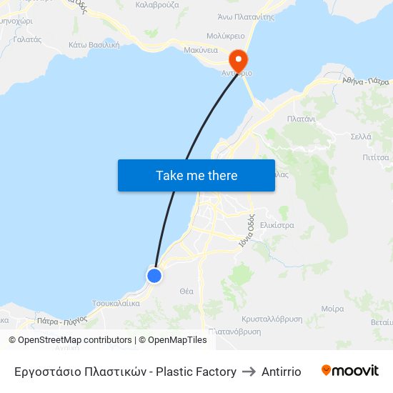 Εργοστάσιο Πλαστικών - Plastic Factory to Antirrio map