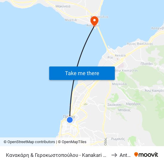 Κανακάρη & Γεροκωστοπούλου - Kanakari & Gerokostopoulou to Antirrio map