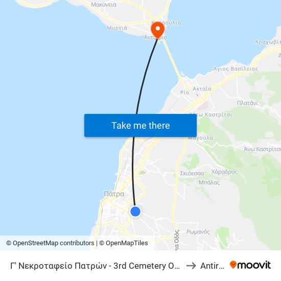 Γ' Νεκροταφείο Πατρών - 3rd Cemetery Of Patras to Antirrio map