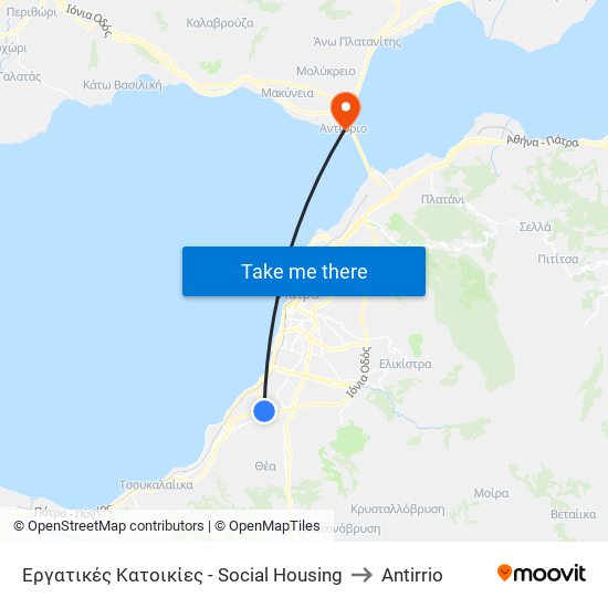 Εργατικές Κατοικίες - Social Housing to Antirrio map