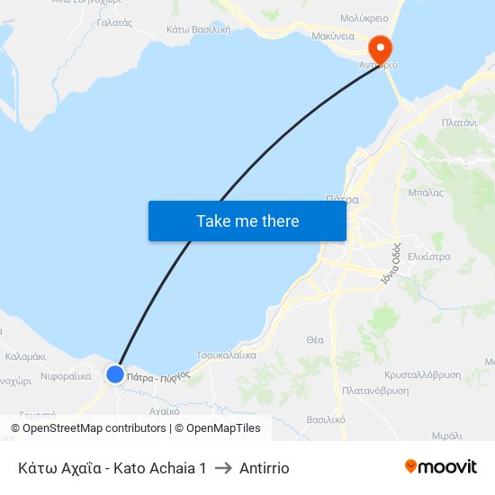 Κάτω Αχαΐα - Kato Achaia 1 to Antirrio map