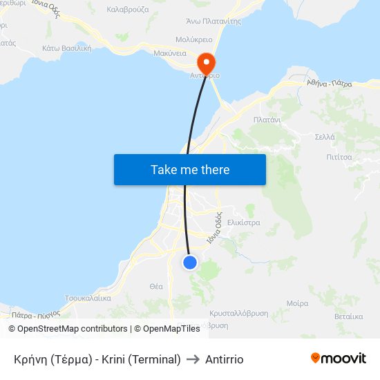 Κρήνη (Τέρμα) - Krini (Terminal) to Antirrio map