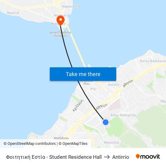 Φοιτητική Εστία - Student Residence Hall to Antirrio map