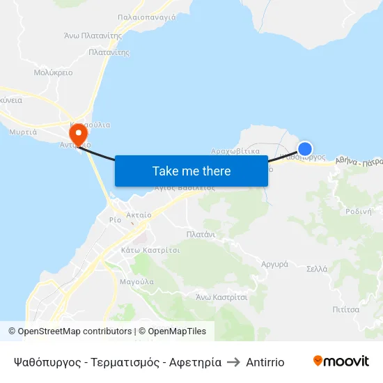 Psathopyrgos - Terminal to Antirrio map