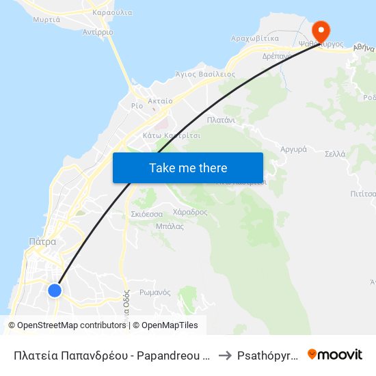 Πλατεία Παπανδρέου - Papandreou Square to Psathópyrgos map