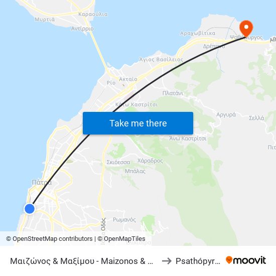Μαιζώνος & Μαξίμου - Maizonos & Maximou to Psathópyrgos map