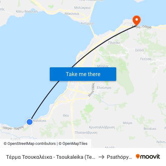 Τέρμα Τσουκαλέικα - Tsoukaleika (Termination) to Psathópyrgos map