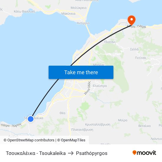 Τσουκαλέικα - Tsoukaleika to Psathópyrgos map