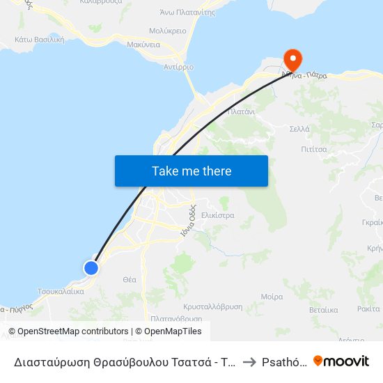 Διασταύρωση Θρασύβουλου Τσατσά - Thrasivoulou Tsatsa Junction to Psathópyrgos map