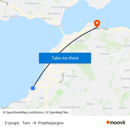 Στροφή - Turn to Psathópyrgos map