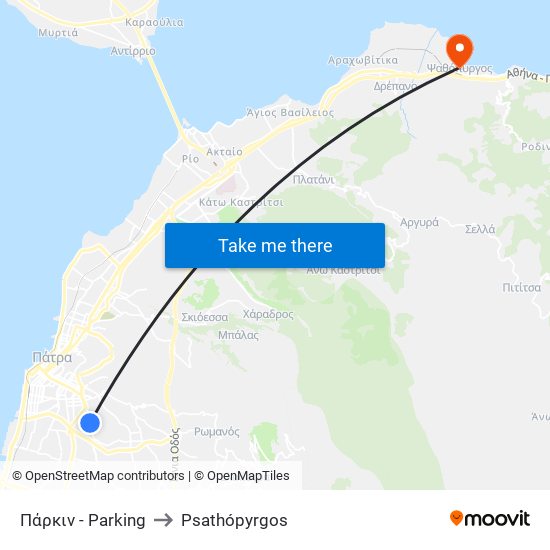 Πάρκιν - Parking to Psathópyrgos map