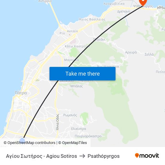 Αγίου Σωτήρος - Agiou Sotiros to Psathópyrgos map