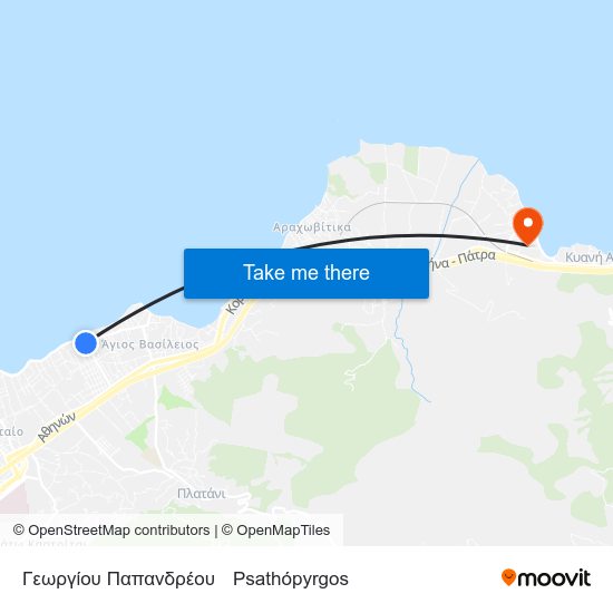 Γεωργίου Παπανδρέου to Psathópyrgos map