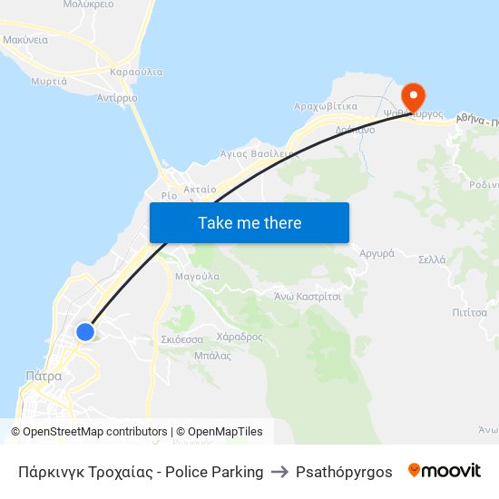 Πάρκινγκ Τροχαίας - Police Parking to Psathópyrgos map