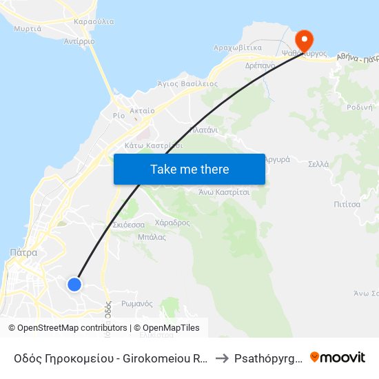 Οδός Γηροκομείου - Girokomeiou Road to Psathópyrgos map