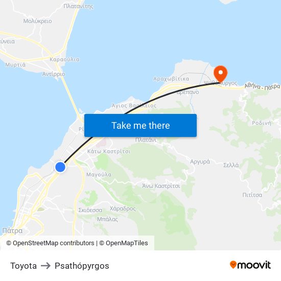 Toyota to Psathópyrgos map