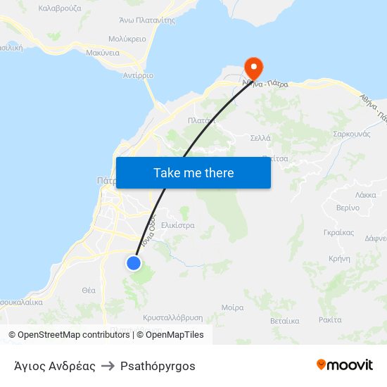 Άγιος Ανδρέας to Psathópyrgos map