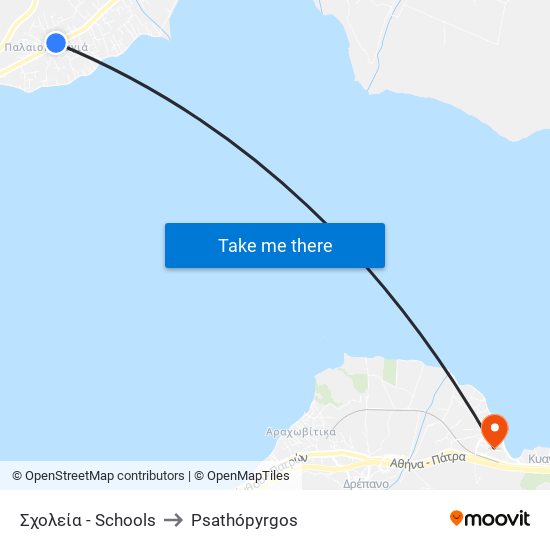 Σχολεία - Schools to Psathópyrgos map