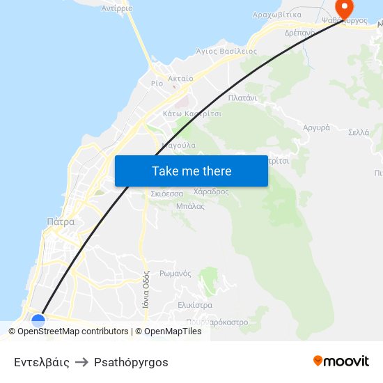 Εντελβάις to Psathópyrgos map