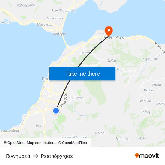 Γεννηματά to Psathópyrgos map