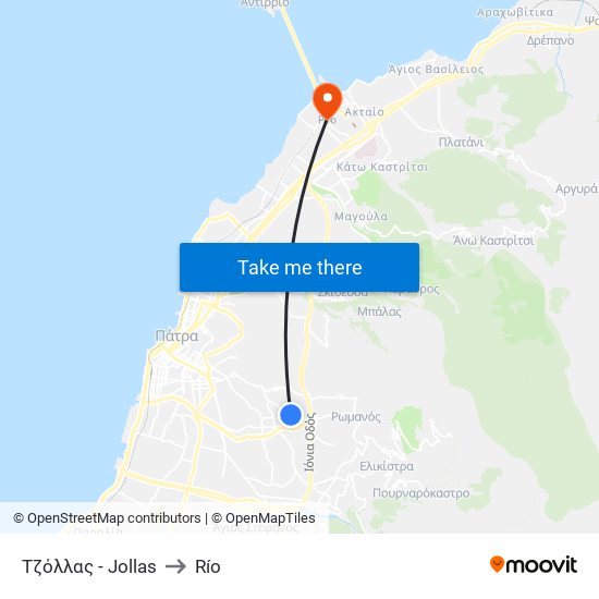Τζόλλας - Jollas to Río map
