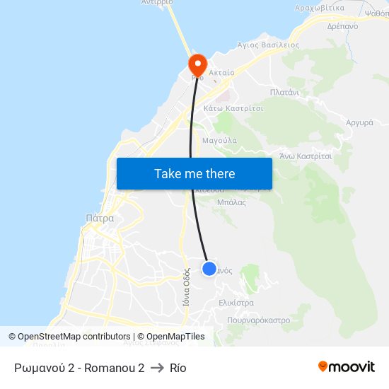 Ρωμανού 2 - Romanou 2 to Río map