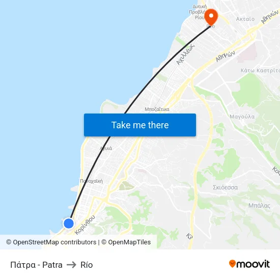 Patra to Rio map