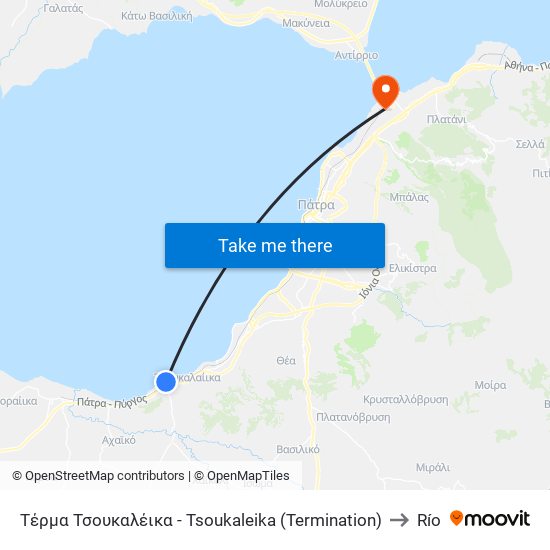 Τέρμα Τσουκαλέικα - Tsoukaleika (Termination) to Río map
