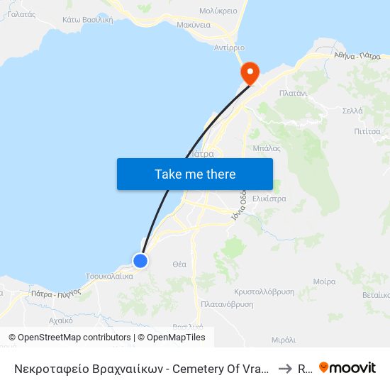 Νεκροταφείο Βραχναιίκων - Cemetery Of Vrachneika to Río map