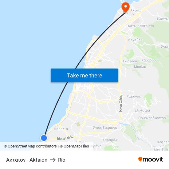 Ακταίον - Aktaion to Río map