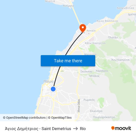 Άγιος Δημήτριος - Saint Demetrius to Río map