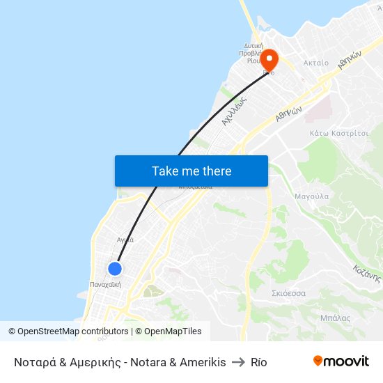 Νοταρά & Αμερικής - Notara & Amerikis to Río map