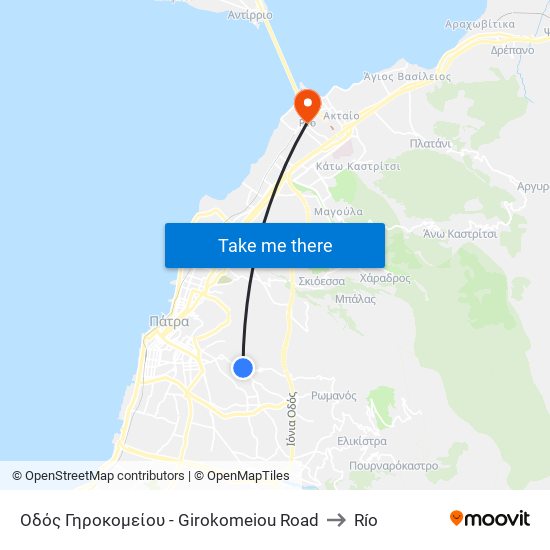 Οδός Γηροκομείου - Girokomeiou Road to Río map