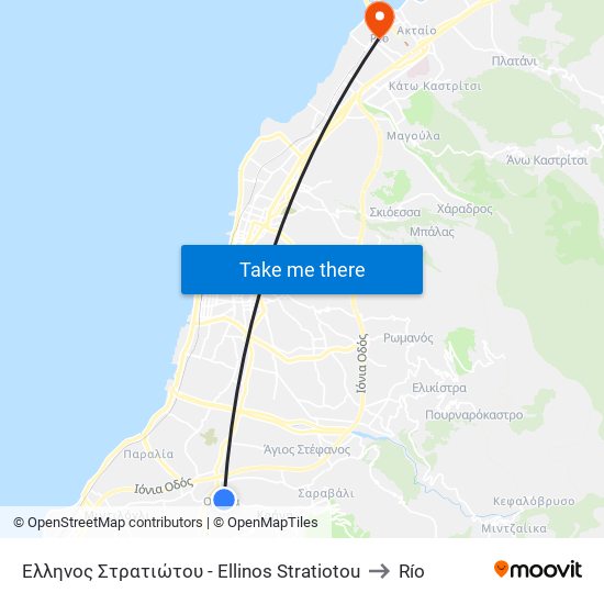 Έλληνος Στρατιώτου - Ellinos Stratiotou to Río map