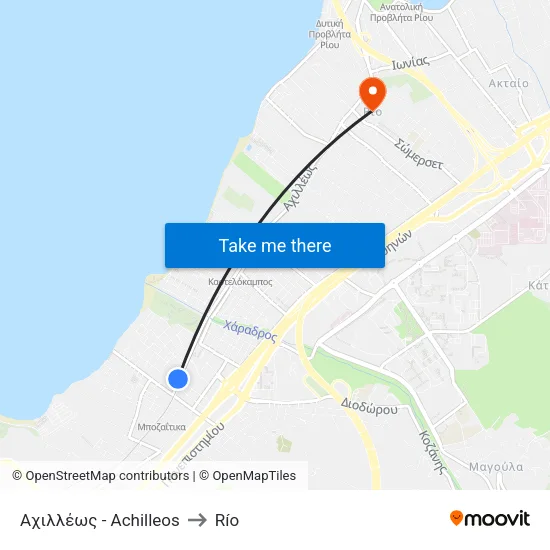Achilleos to Rio map