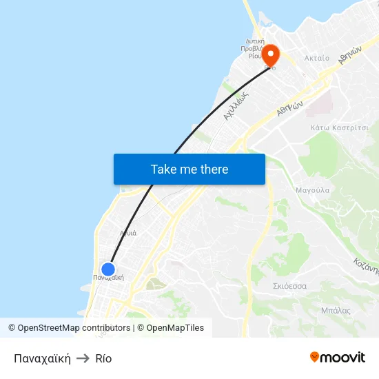 Panachaiki to Rio map