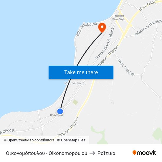 Οικονομόπουλου - Oikonomopoulou to Ροΐτικα map