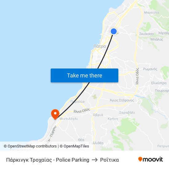 Πάρκινγκ Τροχαίας - Police Parking to Ροΐτικα map