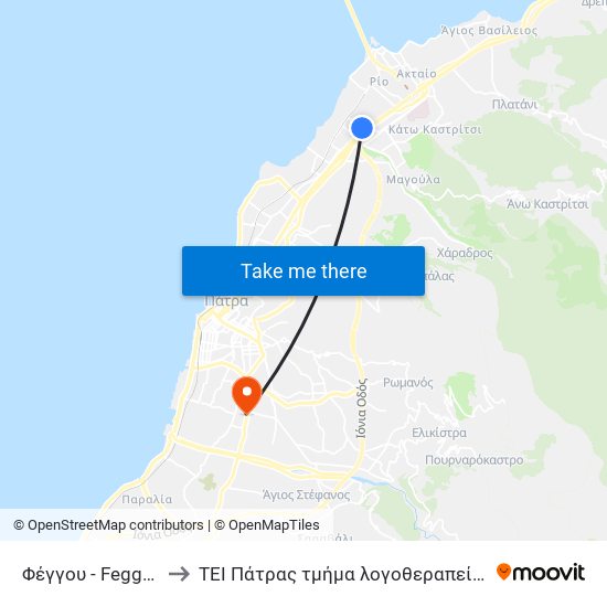 Φέγγου - Feggou to ΤΕΙ Πάτρας τμήμα λογοθεραπείας map