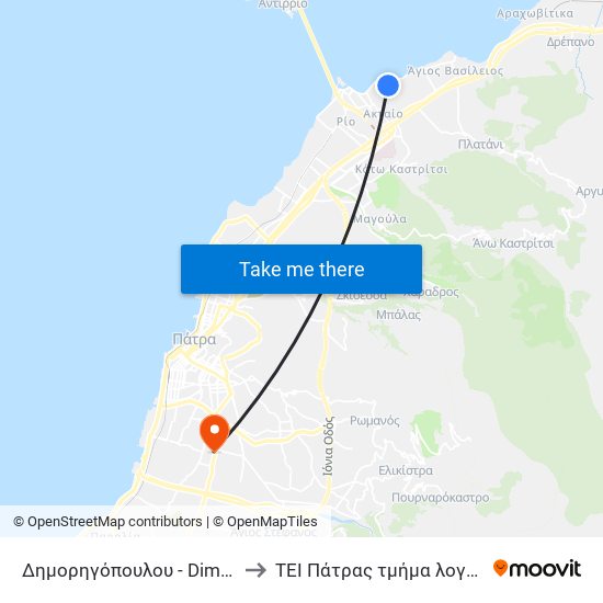 Δημορηγόπουλου - Dimorigopoulou to ΤΕΙ Πάτρας τμήμα λογοθεραπείας map