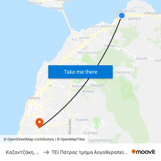 Καζαντζάκη, 12 to ΤΕΙ Πάτρας τμήμα λογοθεραπείας map