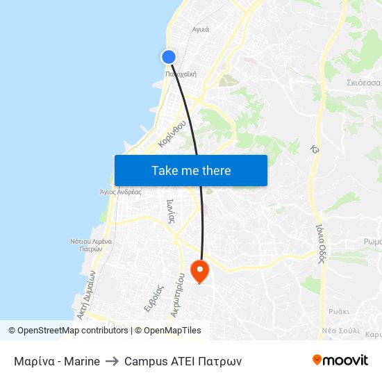 Μαρίνα - Marine to Campus ATEI Πατρων map