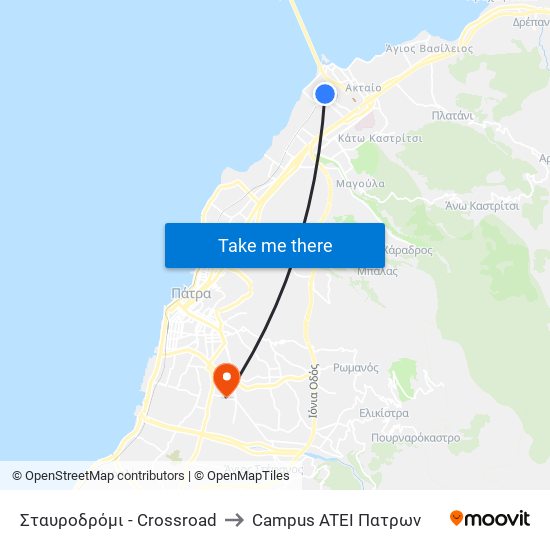 Σταυροδρόμι - Crossroad to Campus ATEI Πατρων map