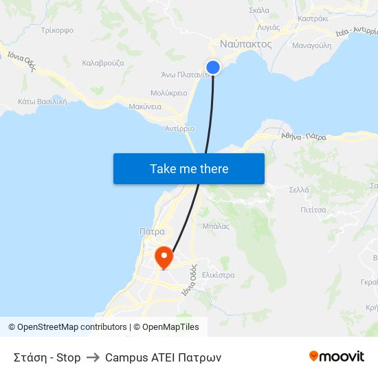Στάση - Stop to Campus ATEI Πατρων map