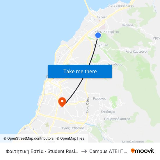 Φοιτητική Εστία - Student Residence Hall to Campus ATEI Πατρων map